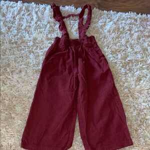 Ruffle Butts Maroon Overalls for Kids
